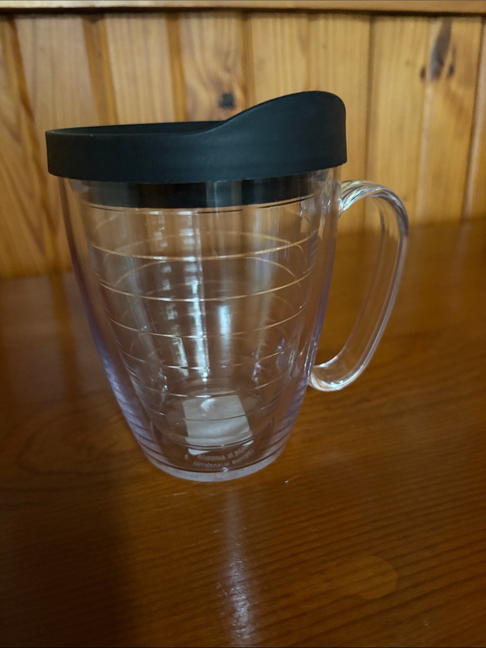 tervis Clear Travel Mug with Black Lid and Handle